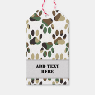 Camouflage Muster Dog Paw Print Custom Geschenkanhänger