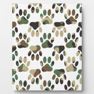 Camouflage Muster Dog Paw Print Fotoplatte