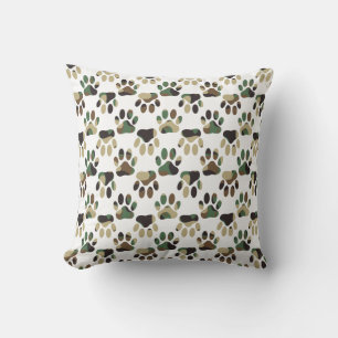 Camouflage Muster Dog Paw Print Kissen