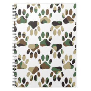 Camouflage Muster Dog Paw Print Notizblock