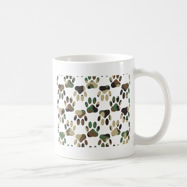 Camouflage Muster Dog Paw Print Tasse (Rechts)
