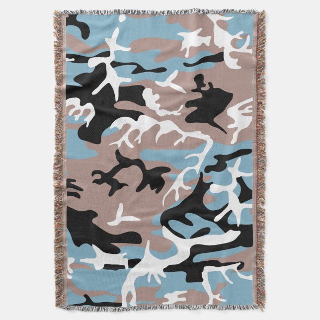 Camouflage Muster - Graues, blaues Schwarz Decke (Vorderseite Vertikal)