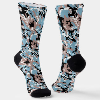 Camouflage Muster - Graues, blaues Schwarz Socken
