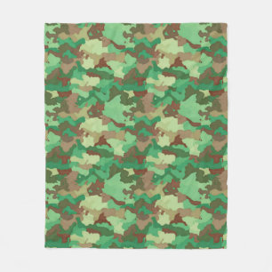Camouflage Muster, grün, braun und tan Fleecedecke