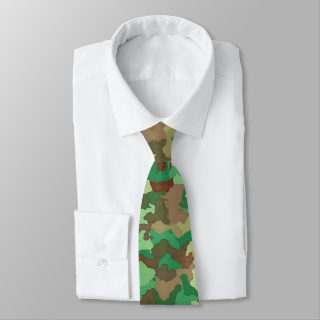 Camouflage Muster, grün, braun und tan Krawatte (Gebunden)