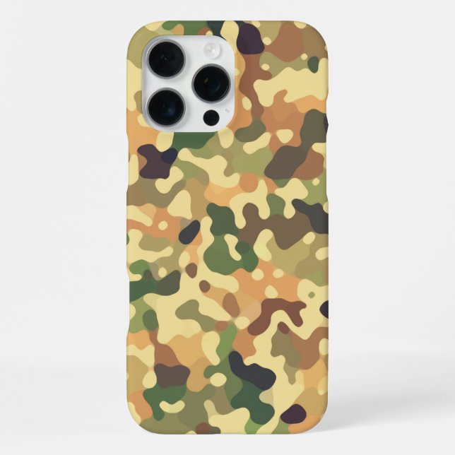Camouflage Muster - Grünbraunes Schwarz iPhone Hülle (Rückseite)