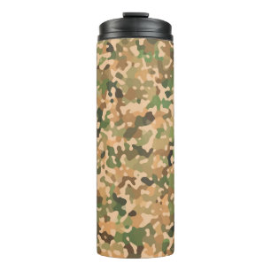 Camouflage Muster - Grünbraunes Schwarz Thermosbecher