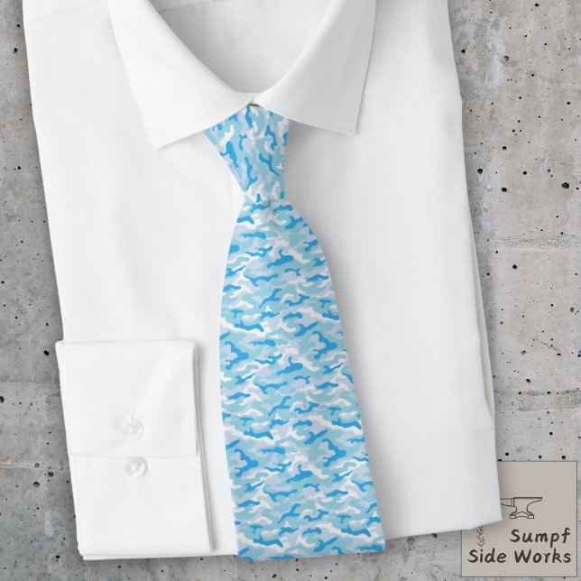 Camouflage Muster in Doppel Grau und Blau Krawatte (Von Creator hochgeladen)