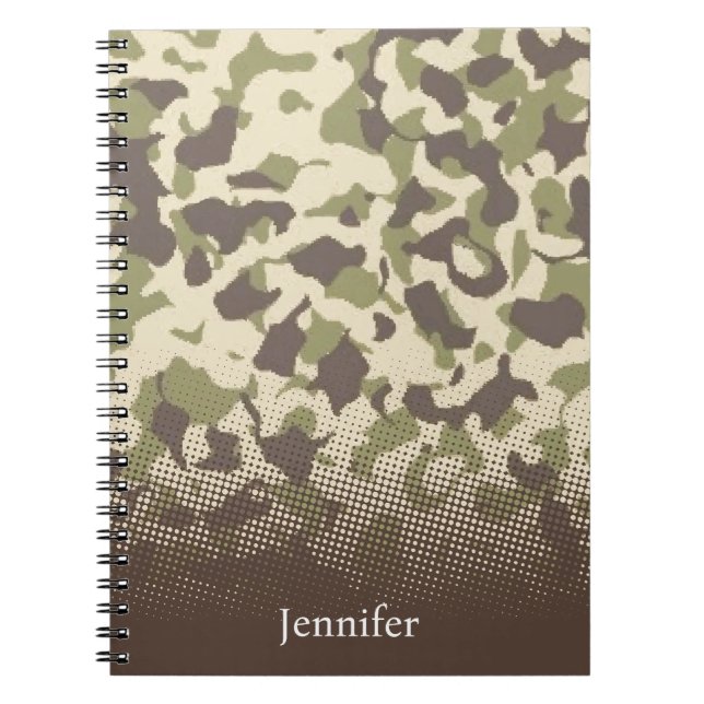 Camouflage Muster Individuelle Name Notizblock (Vorderseite)