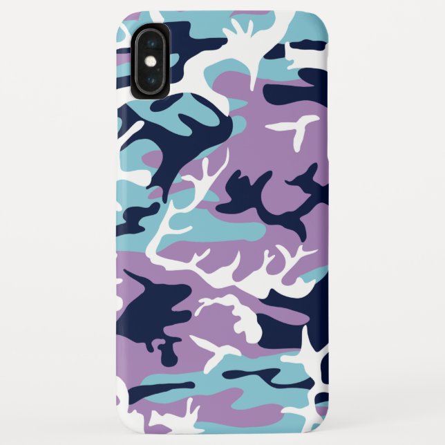 Camouflage Muster - Lila blaues Navy Case-Mate iPhone Hülle (Rückseite)