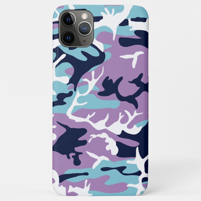 Camouflage Muster - Lila blaues Navy Case-Mate iPhone Hülle (Rückseite)