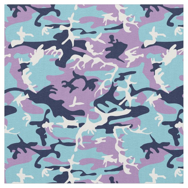 Camouflage Muster - Lila blaues Navy Stoff (Nahaufnahme)