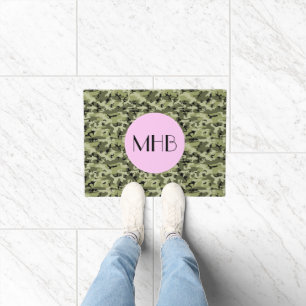 Camouflage Muster, Militärmuster, Monogramm Fußmatte
