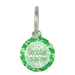Camouflage Muster Monogramm Pet Name Tag Hund & Ka Haustiermarke