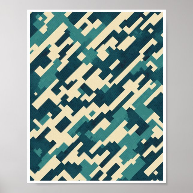 Camouflage Muster Vector Art Wall Poster Dekoratio (Vorne)
