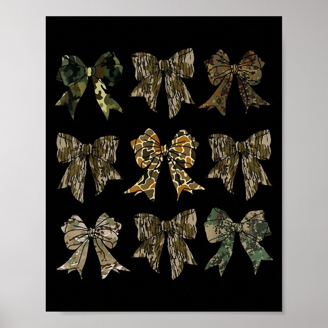 Camouflage Old Camo Bow Camo Coquette Bow Hunting  Poster (Vorne)