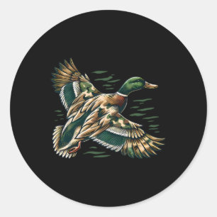 Camouflage Old School Camouflage Coquette Bow Duck Runder Aufkleber