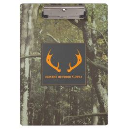 Camouflage Orange Deer Antlers Outdoor Business Klemmbrett