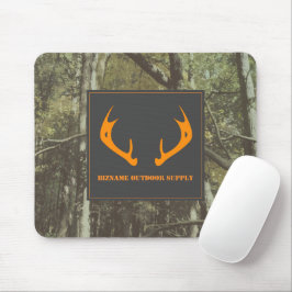 Camouflage Orange Deer Antlers Outdoor Business Mousepad