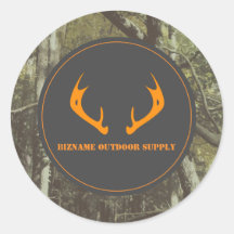 Camouflage Orange Deer Antlers Outdoor Business