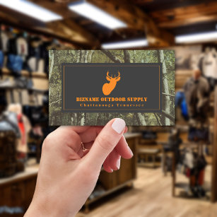 Camouflage + Orange Deer Outdoor Retail Visitenkarte