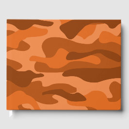 Camouflage Orange Monocolor Gästebuch