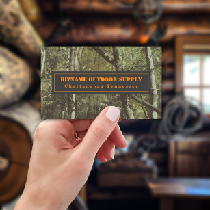 Camouflage + Orange Outdoor Retail Visitenkarte