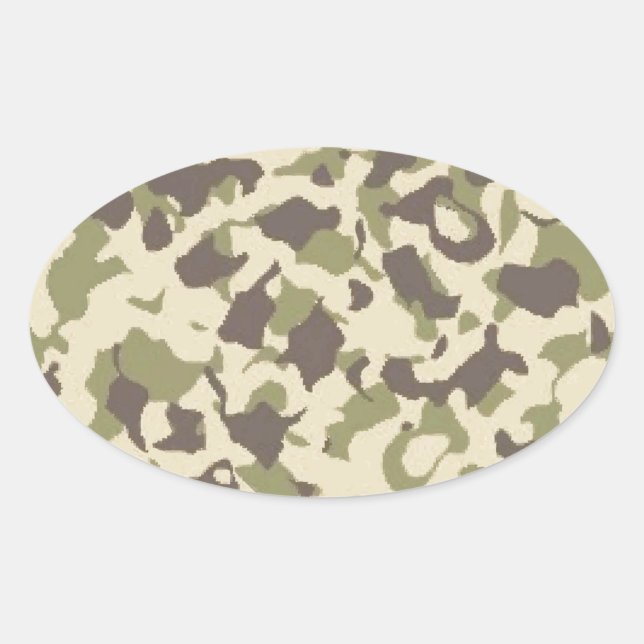 Camouflage Ovaler Aufkleber (Vorderseite)