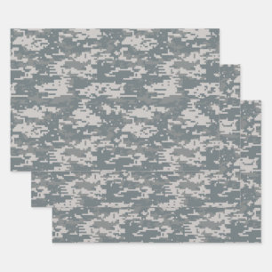 Camouflage Packpapier, Digital Camouflage Geschenkpapier Set