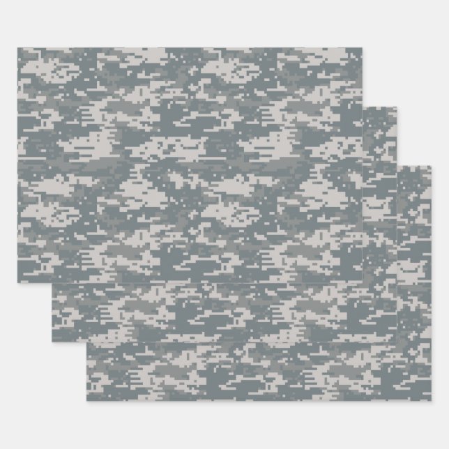 Camouflage Packpapier, Digital Camouflage Geschenkpapier Set (Set)