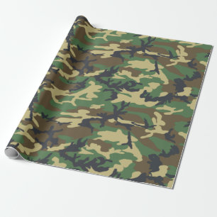 Camouflage Packpapier, Woodland Camouflage Wra Geschenkpapier