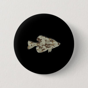 Camouflage Pan Fish Silhouette Digitale Camouflage Button
