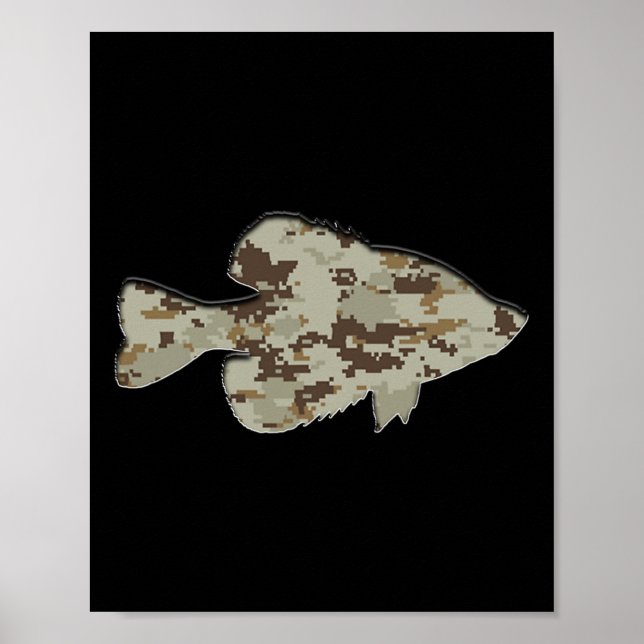 Camouflage Pan Fish Silhouette Digitale Camouflage Poster (Vorne)