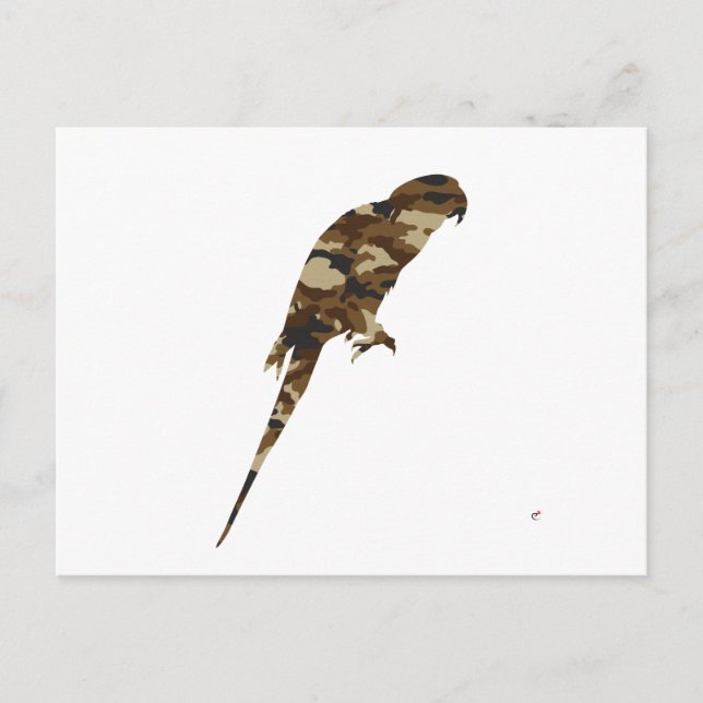 Camouflage Parakeet Silhouette Postkarte (Vorderseite)