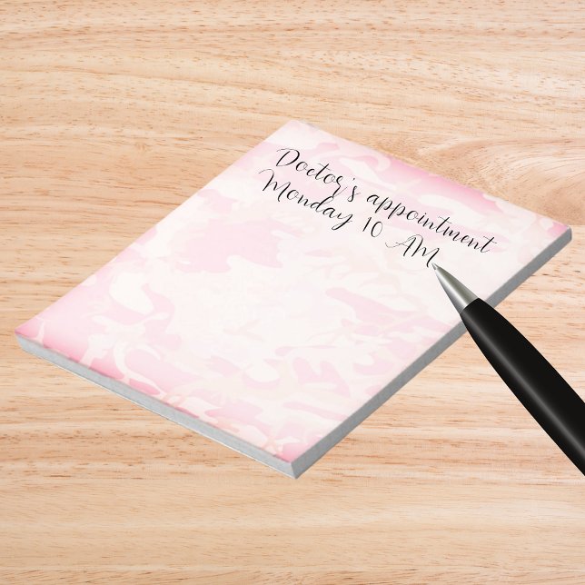 Camouflage Pastel Pink Abstraktes Muster Notizblock (Camouflage Pastel Pink Abstract Pattern Notepad)