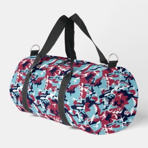 Camouflage Pattern - Burgund Navy White Duffle Bag