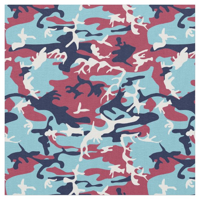 Camouflage Pattern - Burgund Navy White Stoff (Nahaufnahme)