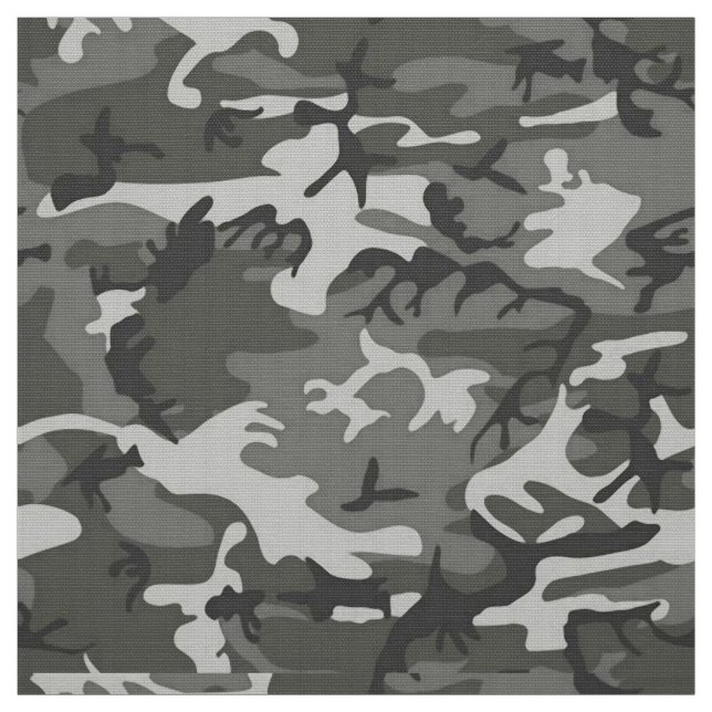 Camouflage Pattern, Grau-Schatten mit Schwarz Stoff (Muster)