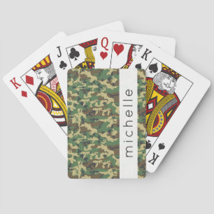 Camouflage Pattern, militärisches Muster, Ihr Name Spielkarten