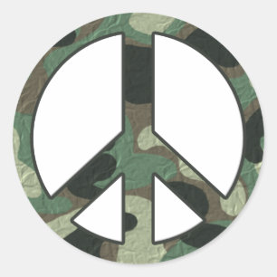 Camouflage Peace Sign Stickers