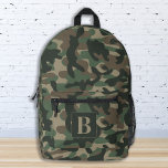 Camouflage Personalisiert Monogram Camouflage Bedruckter Rucksack<br><div class="desc">Unser moderner und trendiger Rucksack für Camouflage, ideal für Kinder, Studenten, Wanderer und Ausflüge! Dieser coole Rucksack weist ein Waldmuster in Grün-, Braun- und Bräunungstönen auf und verleiht ihm einen militärisch inspiriert Look, der sicher den Kopf drehen wird. Das Design der Camouflage ist nicht nur stilvoll, sondern auch funktional, und...</div>