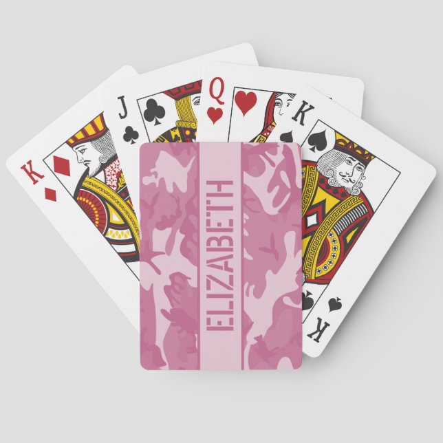 Camouflage Personalisiert rosa Spielkarten (Rückseite)