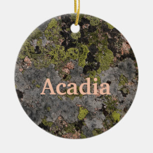 Camouflage Pink.Granite Acadia Maine Weihnachten Keramik Ornament