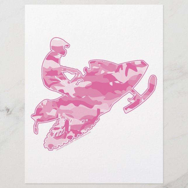 Camouflage Pink Sled auf Schwarz Flyer (Vorne)