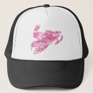 Camouflage Pink Sled auf Schwarz Truckerkappe