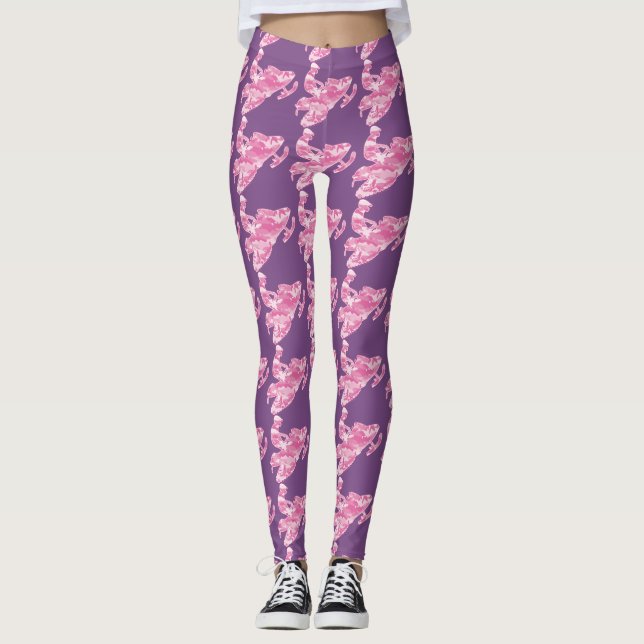 Camouflage Pink Snowmobiler Leggings (Vorderseite)