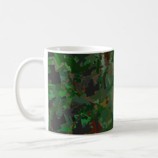 Camouflage Pixels Woods Kaffeetasse (Links)