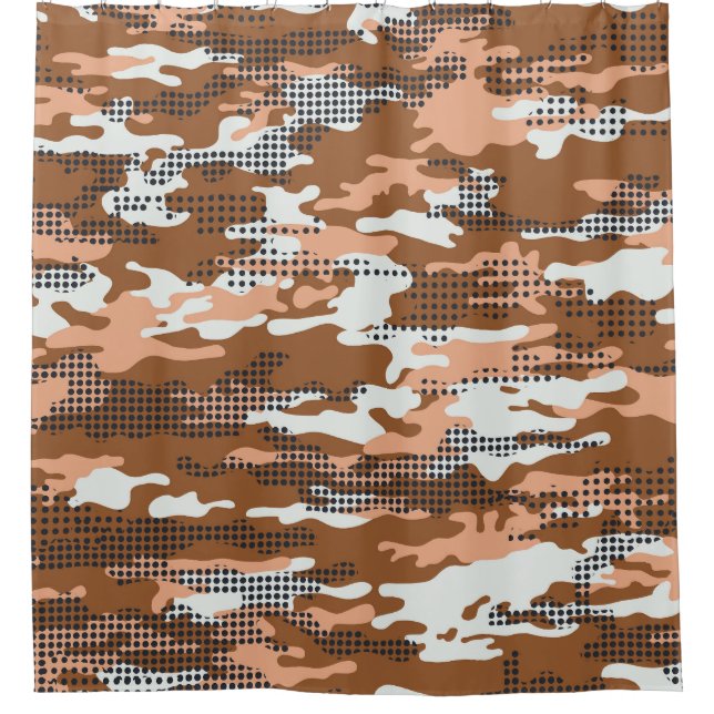 Camouflage Polka Dot: Abstrakt Nahtlos. Duschvorhang (Vorderseite)