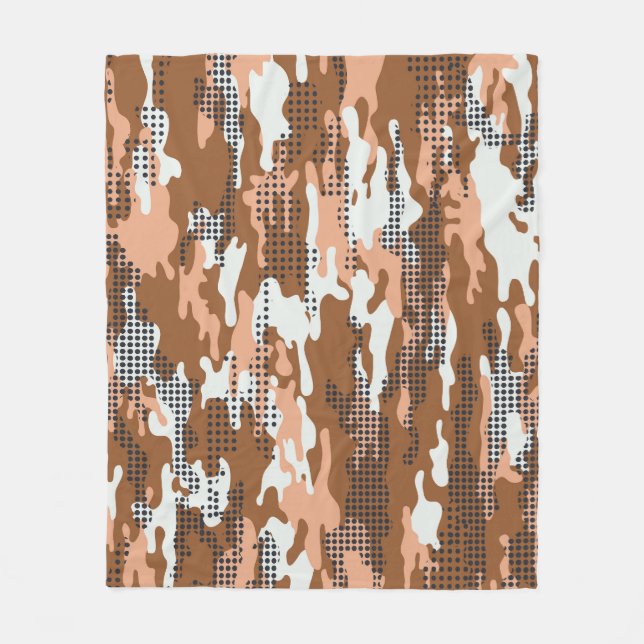 Camouflage Polka Dot: Abstrakt Nahtlos. Fleecedecke (Vorderseite)