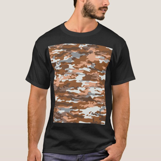 Camouflage Polka Dot: Abstrakt Nahtlos. T-Shirt (Vorderseite)